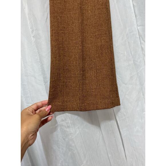 Vtg Forever 21 90s Low Rise Flare Plaid Pants Academia Grunge Y2K Brown Size Sm - Picture 3 of 7